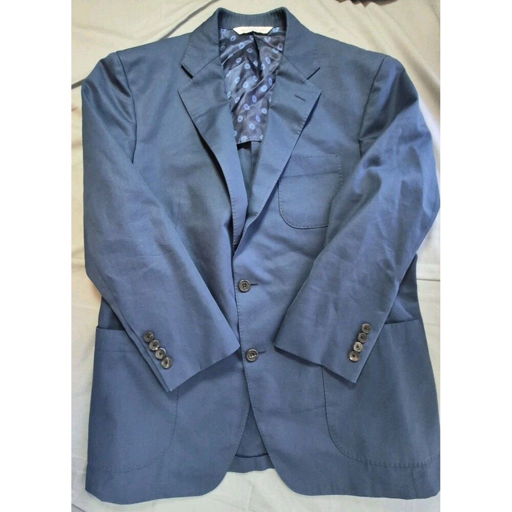 Samuelsohn Plainclothes Loro Piana Blazer Mens Size 42R Blue Single Breasted